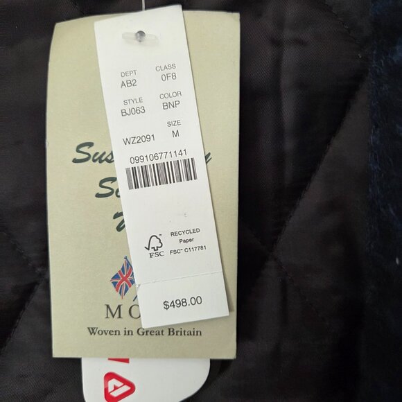 Blue and Black Checkered Wool Barn Field Jacket - JCrew - Size Med - Picture 12 of 14